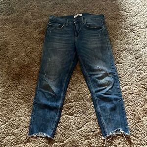 Zara Blue Ankle Cropped Jeans